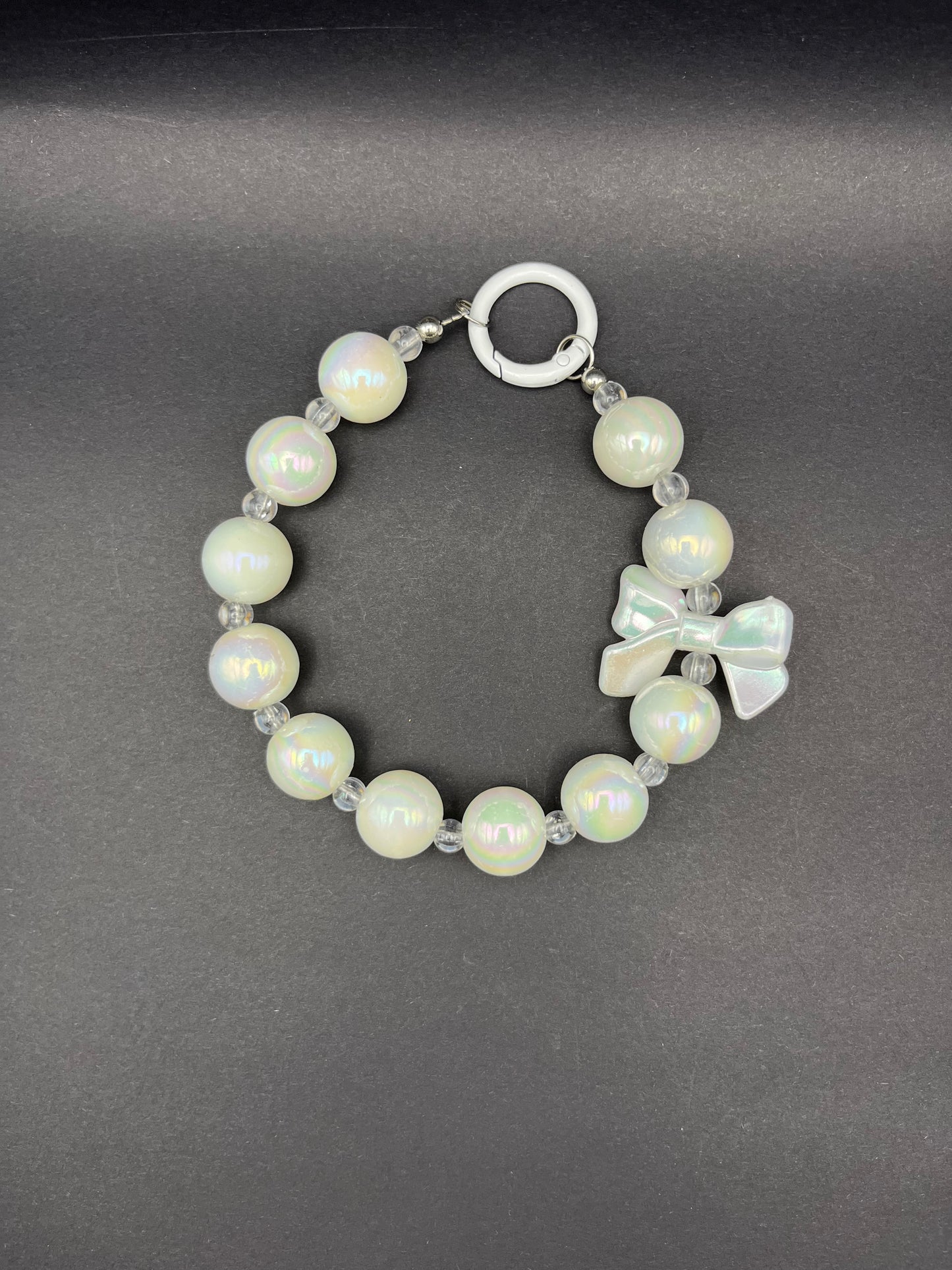 White Laser Bead Phone Lanyard - Shine Bright!