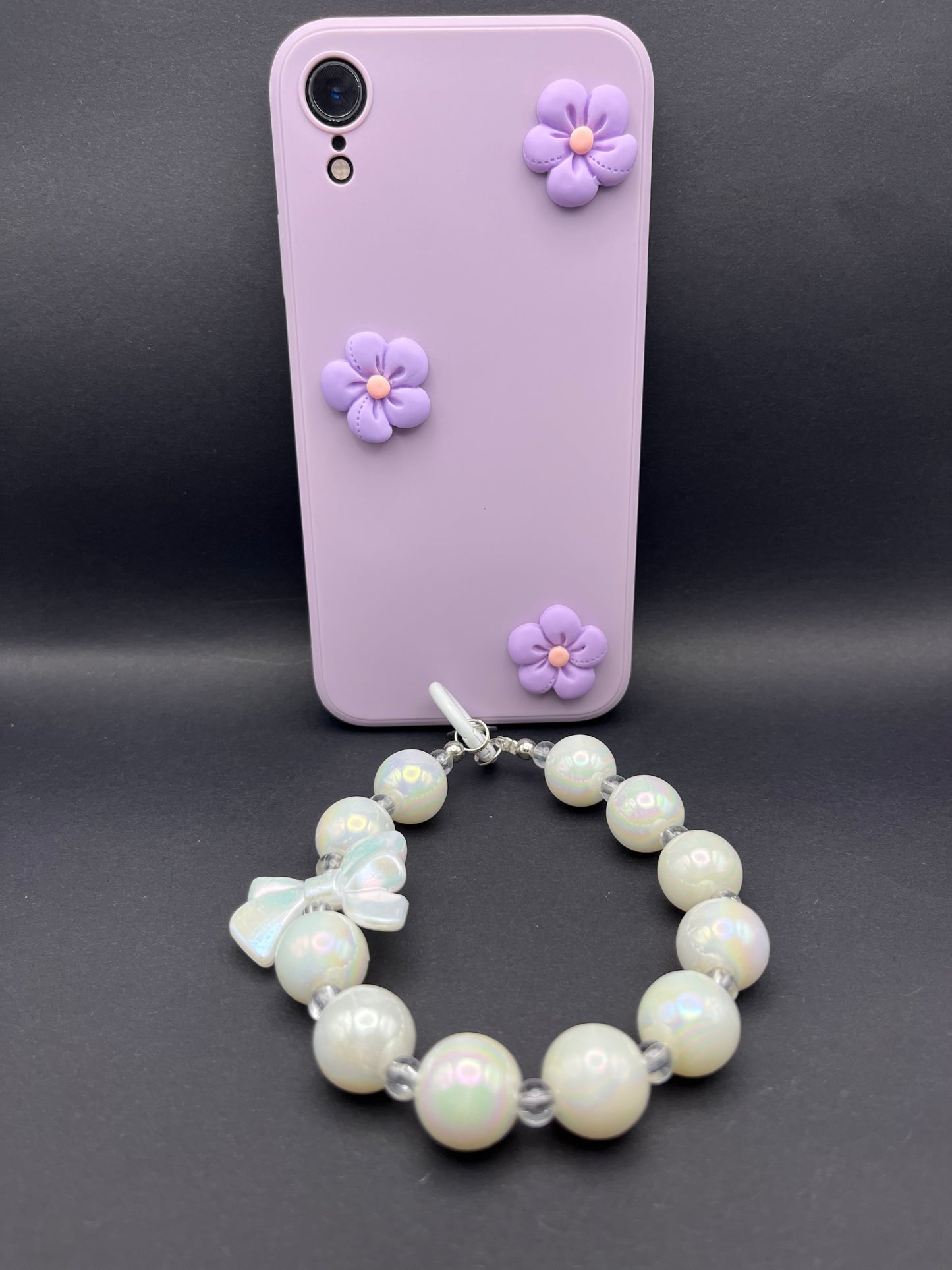 White Laser Bead Phone Lanyard - Shine Bright!