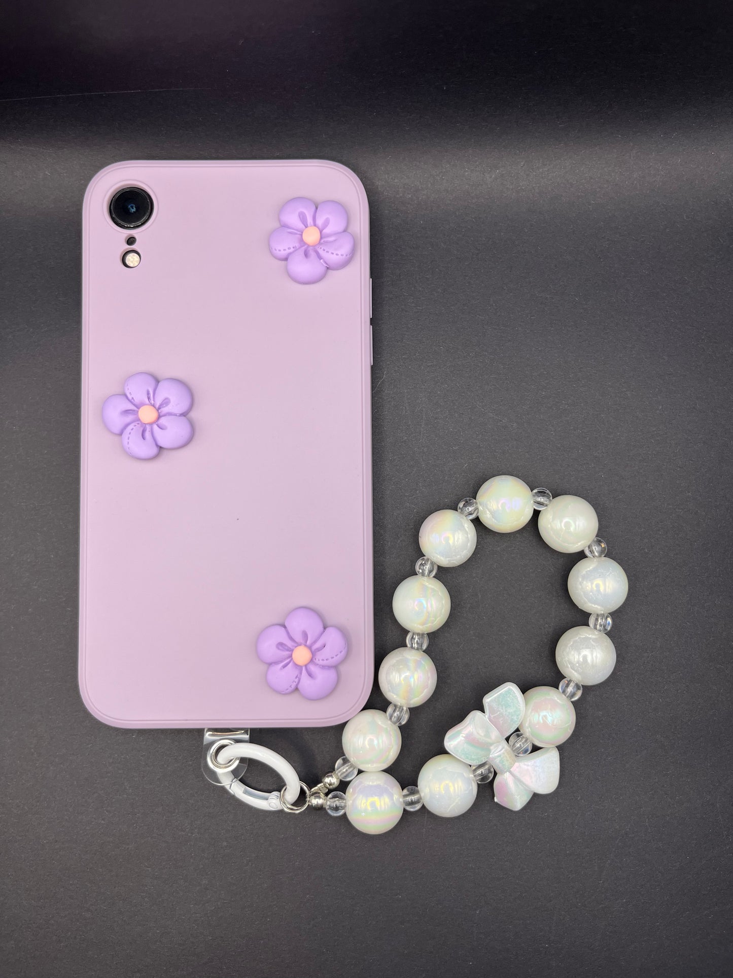 White Laser Bead Phone Lanyard - Shine Bright!