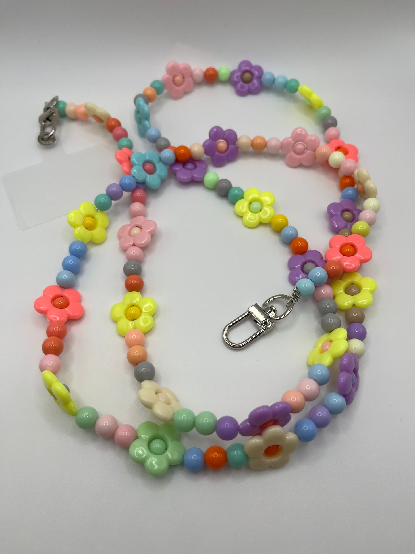 Floral Beaded Long Phone Lanyard: A Whimsical Accessory