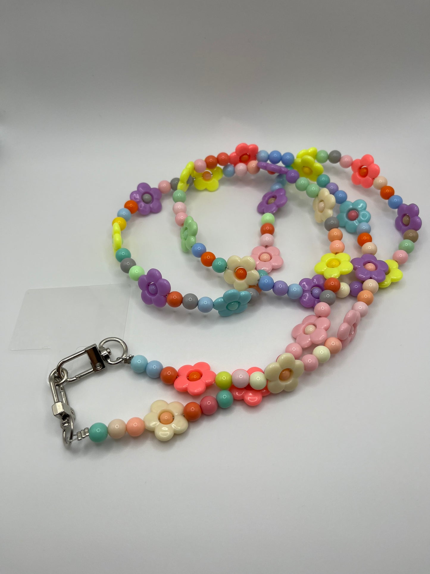 Floral Beaded Long Phone Lanyard: A Whimsical Accessory