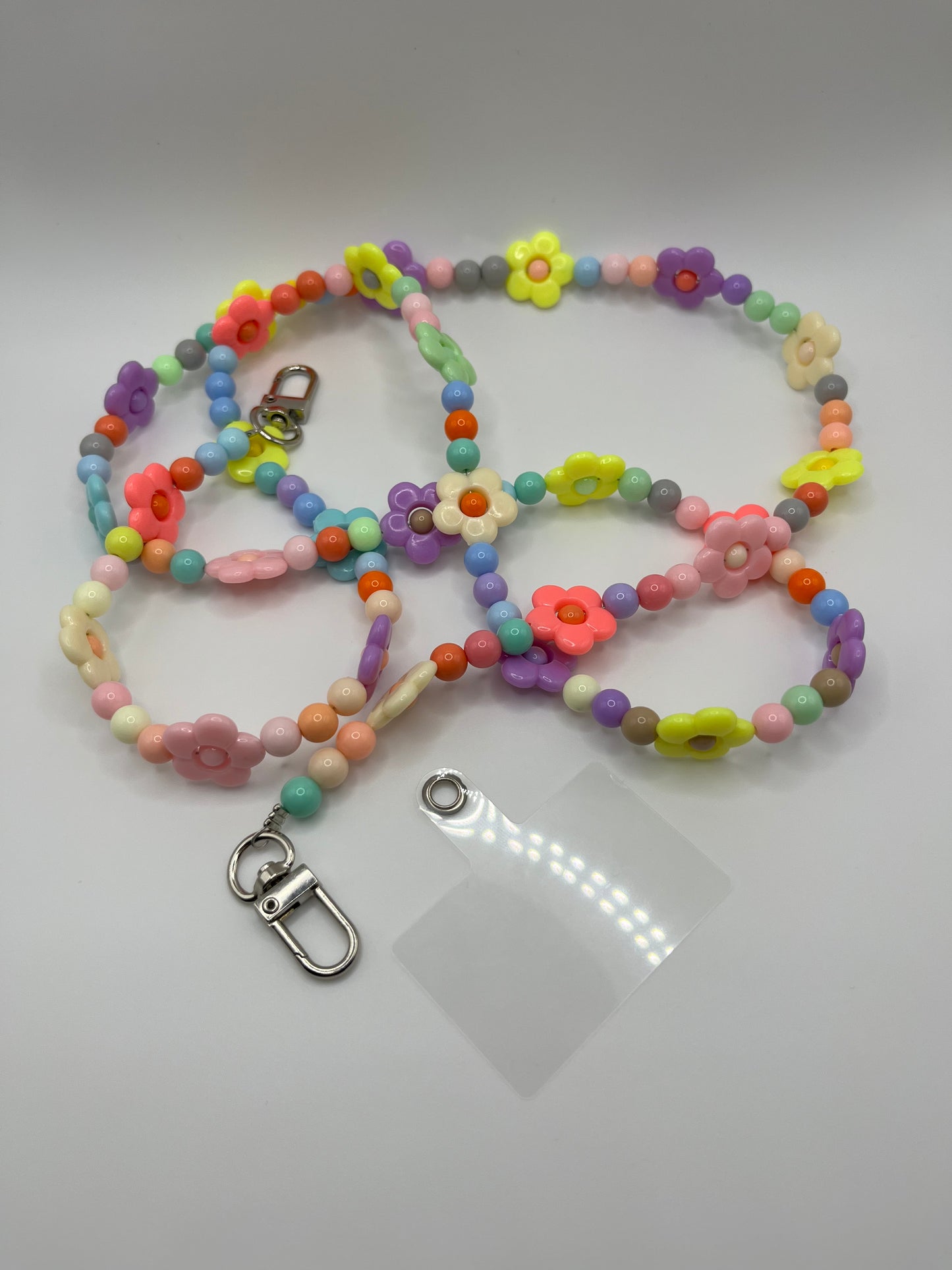 Floral Beaded Long Phone Lanyard: A Whimsical Accessory