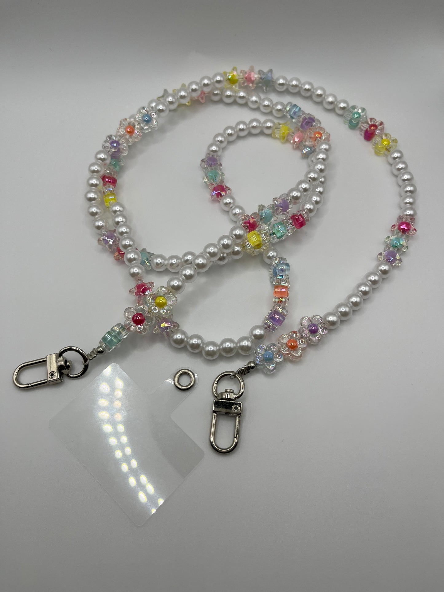 Elegant Faux Pearl Beaded Long Phone Lanyard: Secure and Stylish