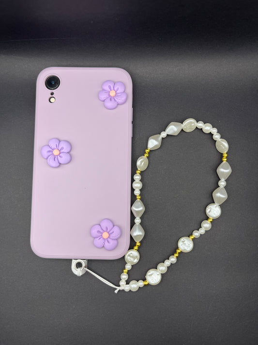 Pearl Beaded Golden Lanyard - Elevate Your Phone’s Style!