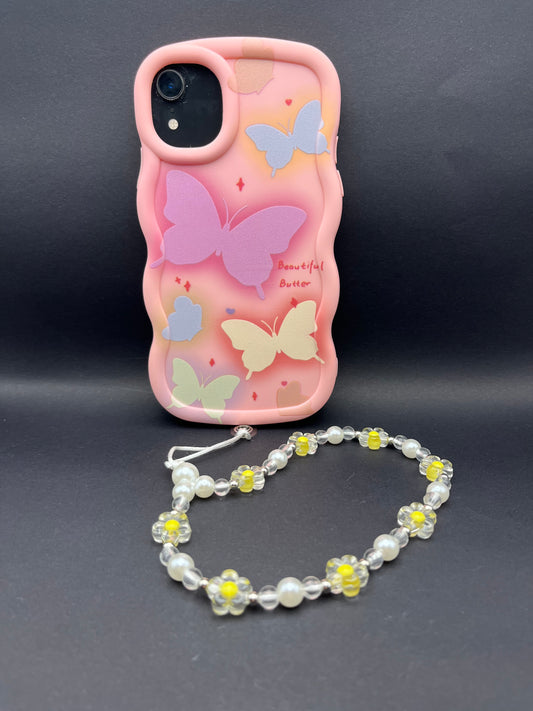 Flower Faux Pearl Lanyard - Add a Touch of Elegance to Your Phone!