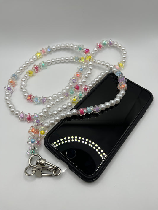 Elegant Faux Pearl Beaded Long Phone Lanyard: Secure and Stylish